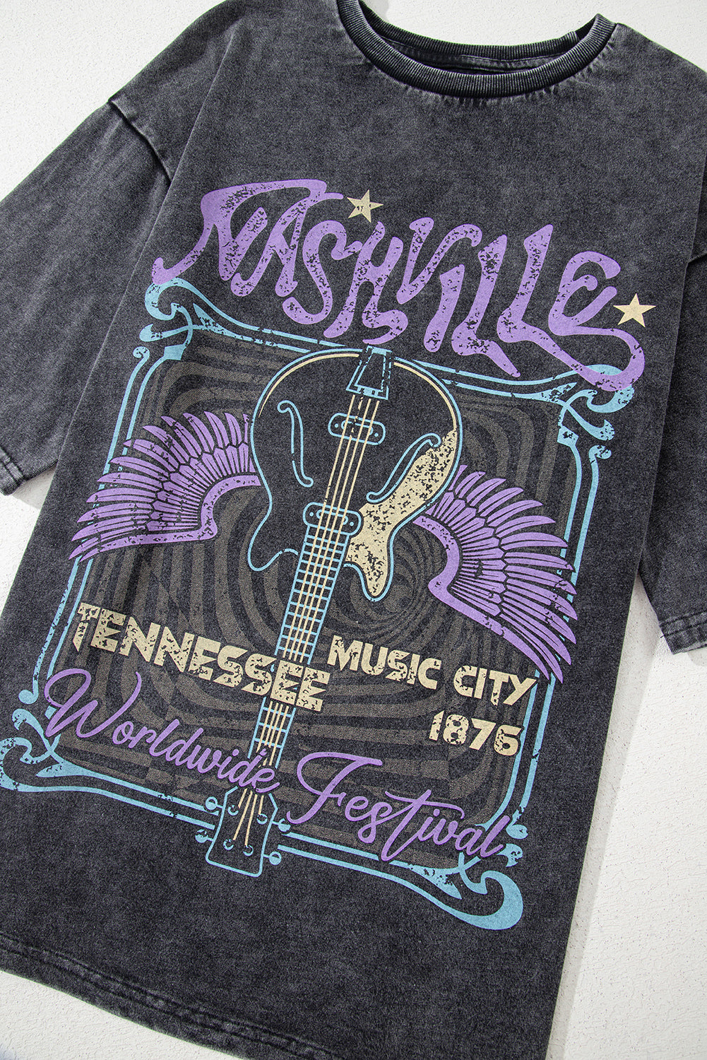 Nashville Tennessee Graphic Mineral Washed Vintage Tee