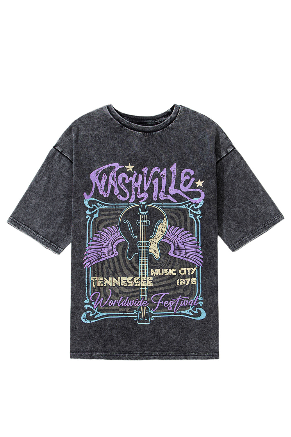 Nashville Tennessee Graphic Mineral Washed Vintage Tee