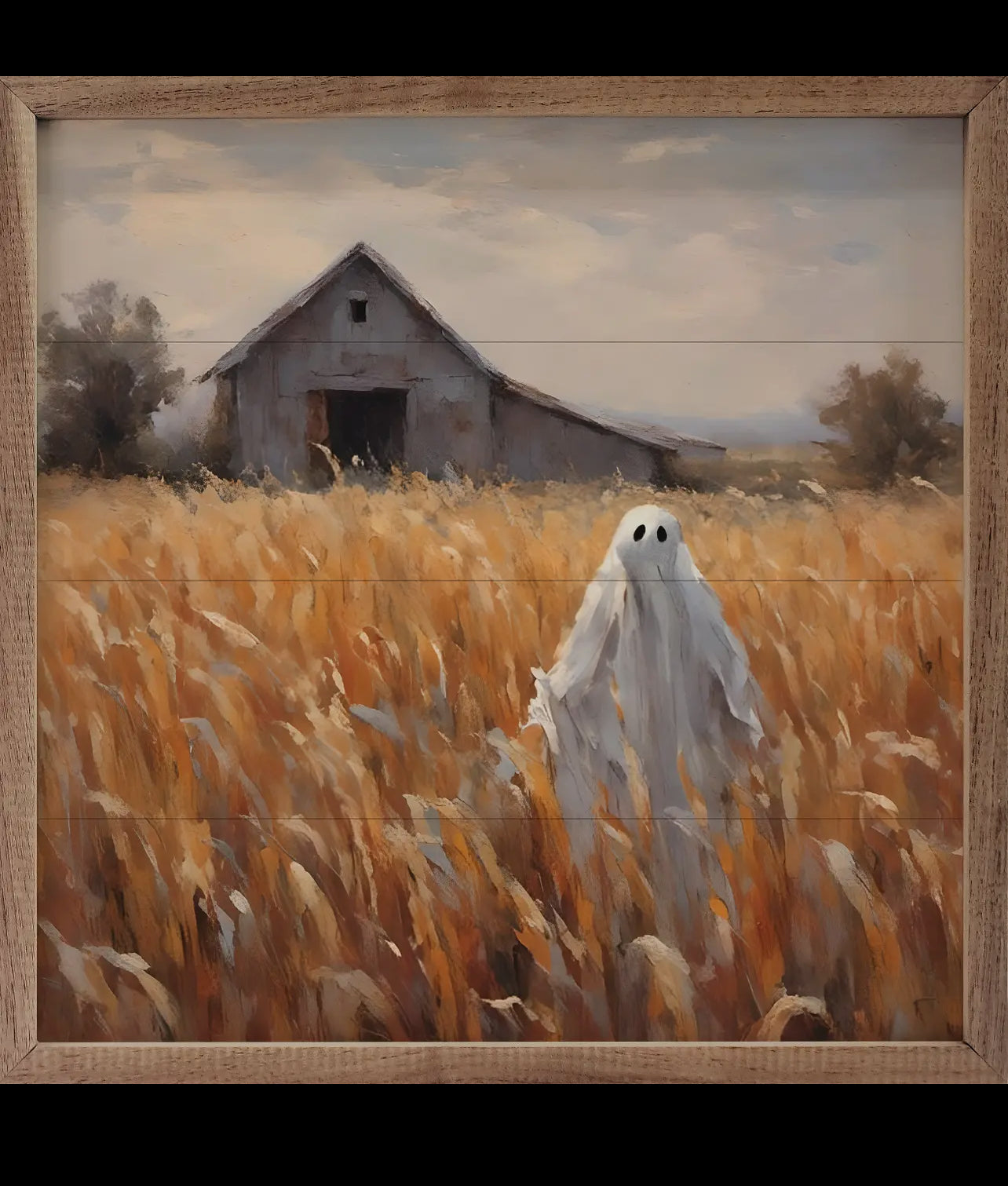 PREORDER! Halloween ghost field framed art