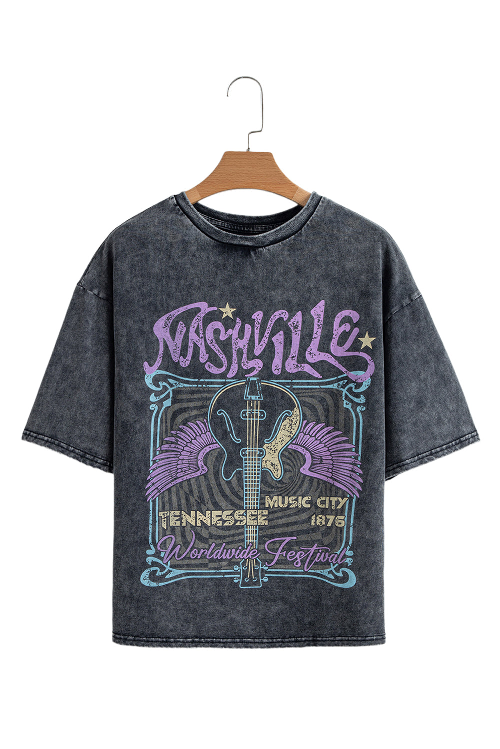 Nashville Tennessee Graphic Mineral Washed Vintage Tee
