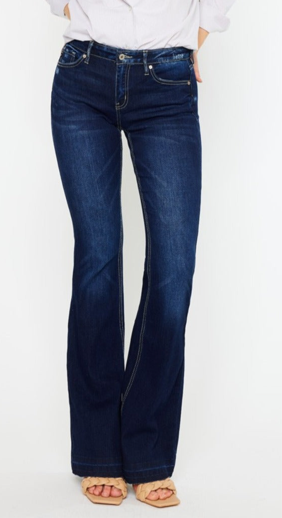 Becky Mid Rise Slim Flare Jeans