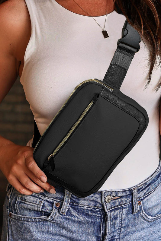 Black Minimalist Mama Crossbody Bag