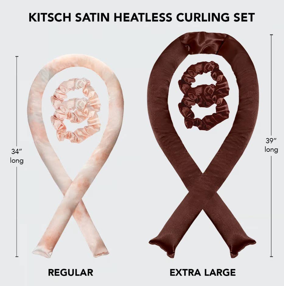 KITSCH XL Satin Heatless Curling Set - Chocolate