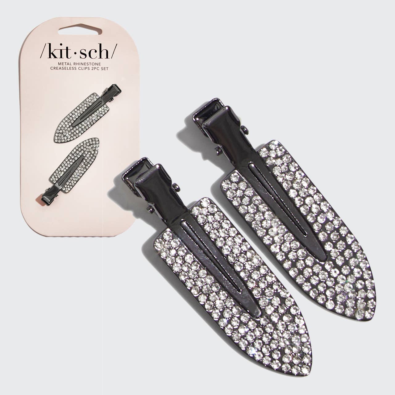 KITSCH Metal Rhinestone Creaseless Clips 2pc Set