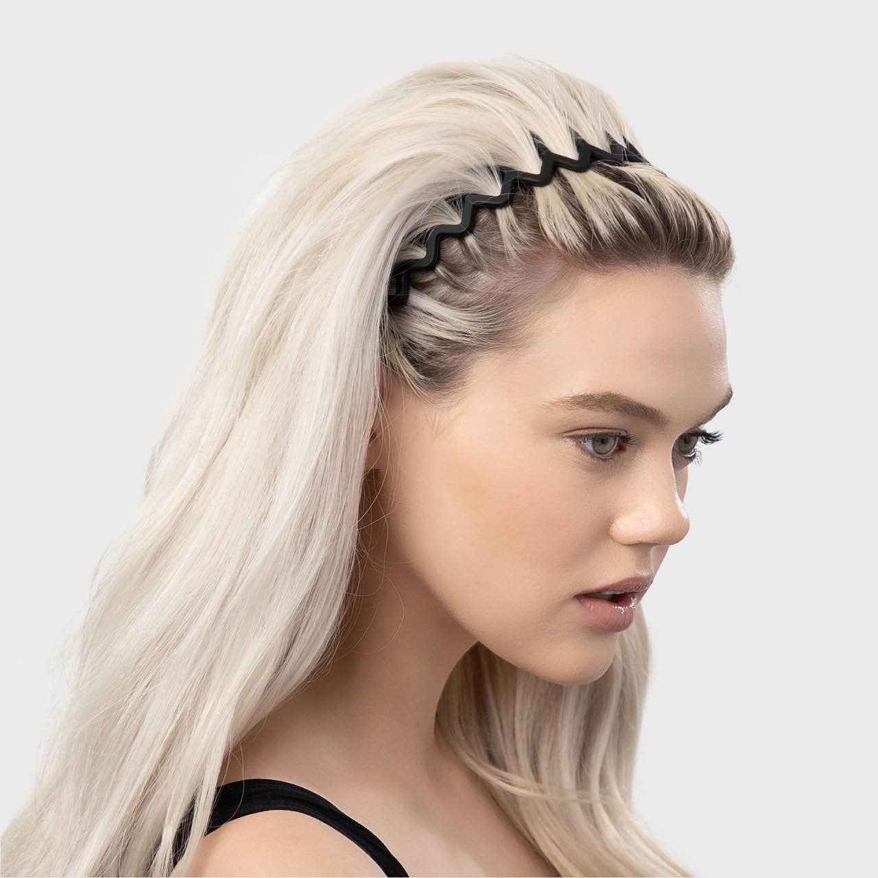 KITSCH Zig Zag Headband 2pc - Black & Tort