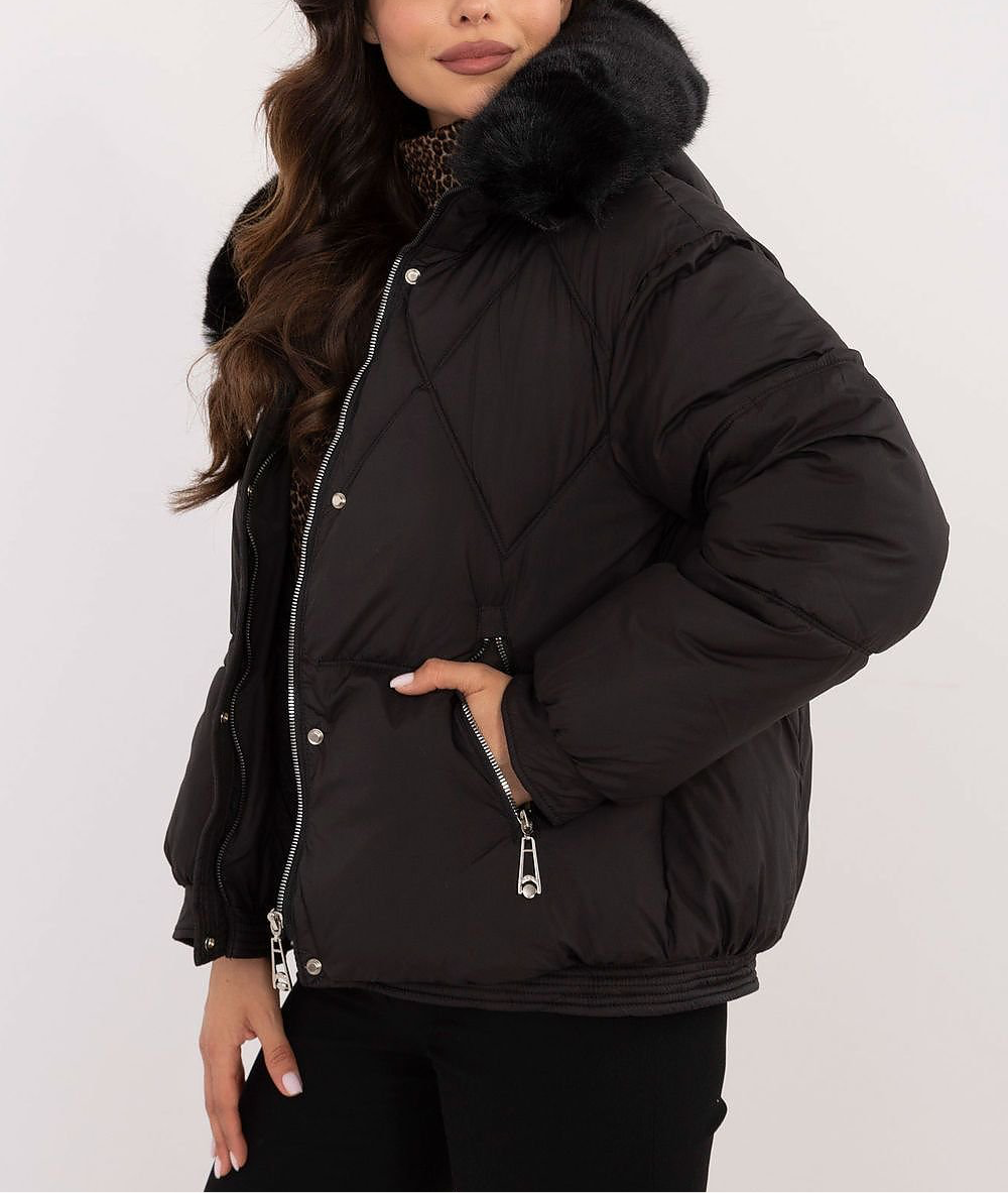 Nadja Nude Puffer with Fur Lined Hood