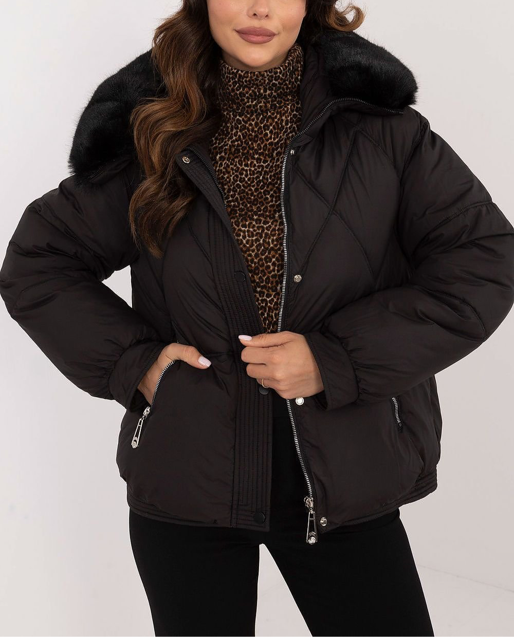 Nadja Nude Puffer with Fur Lined Hood